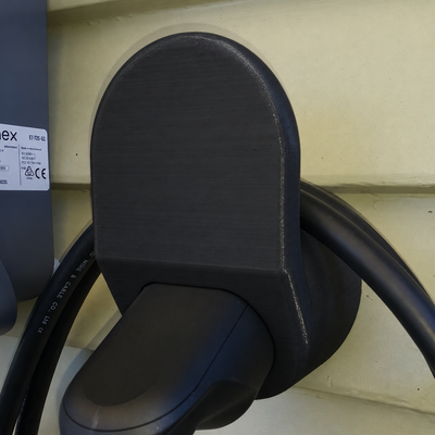 3D-printet vægophæng til Type 2 ladestik og ladekabel til elbil