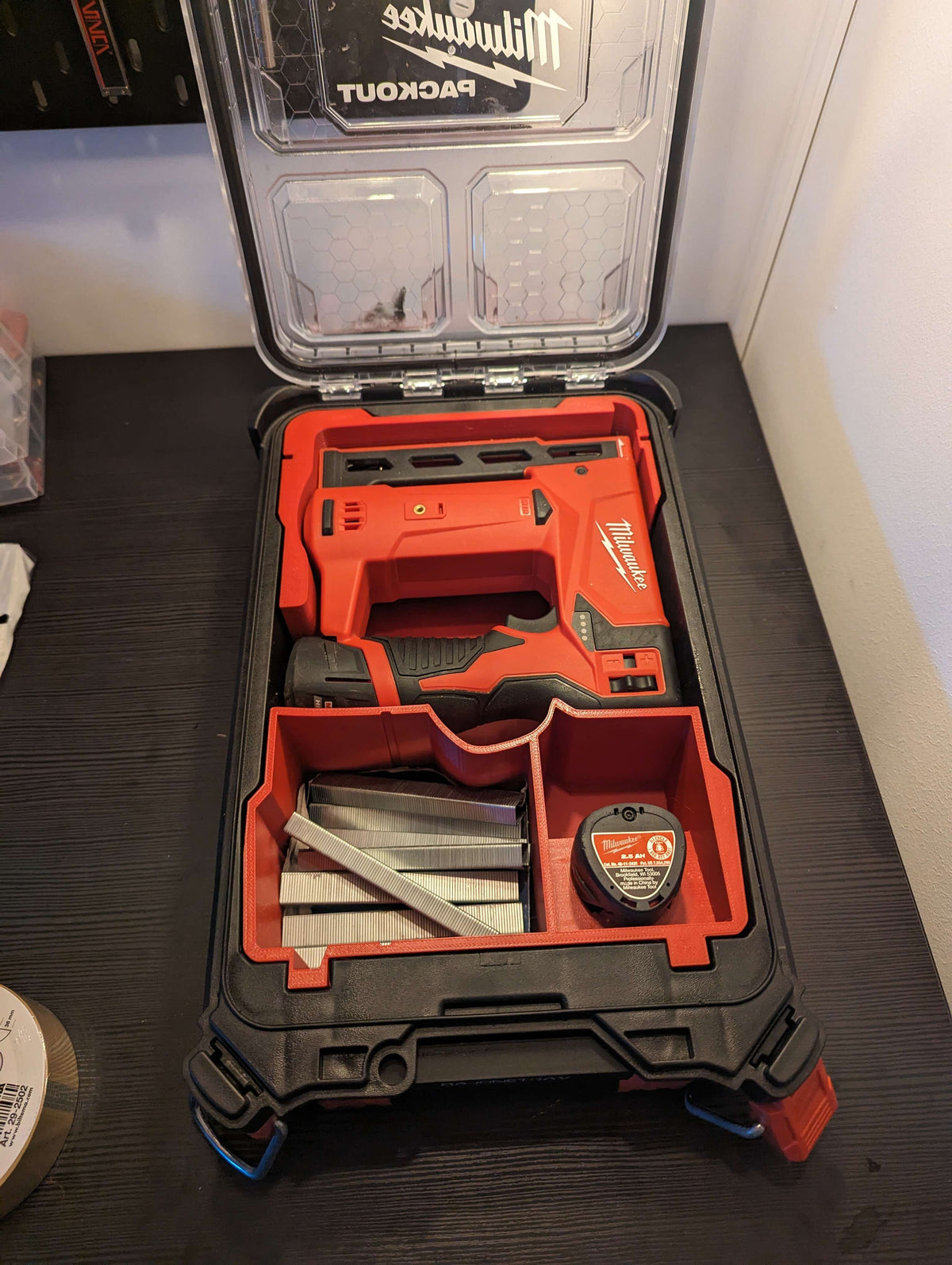 3D-printet Packout indlæg til Milwaukee M12 BST hæftemaskine