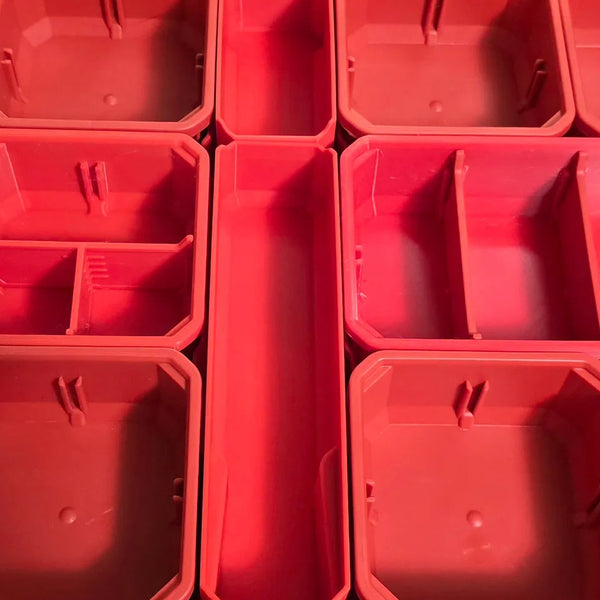 3D-printet center-indsats til Milwaukee Packout Slim sortimentkasse